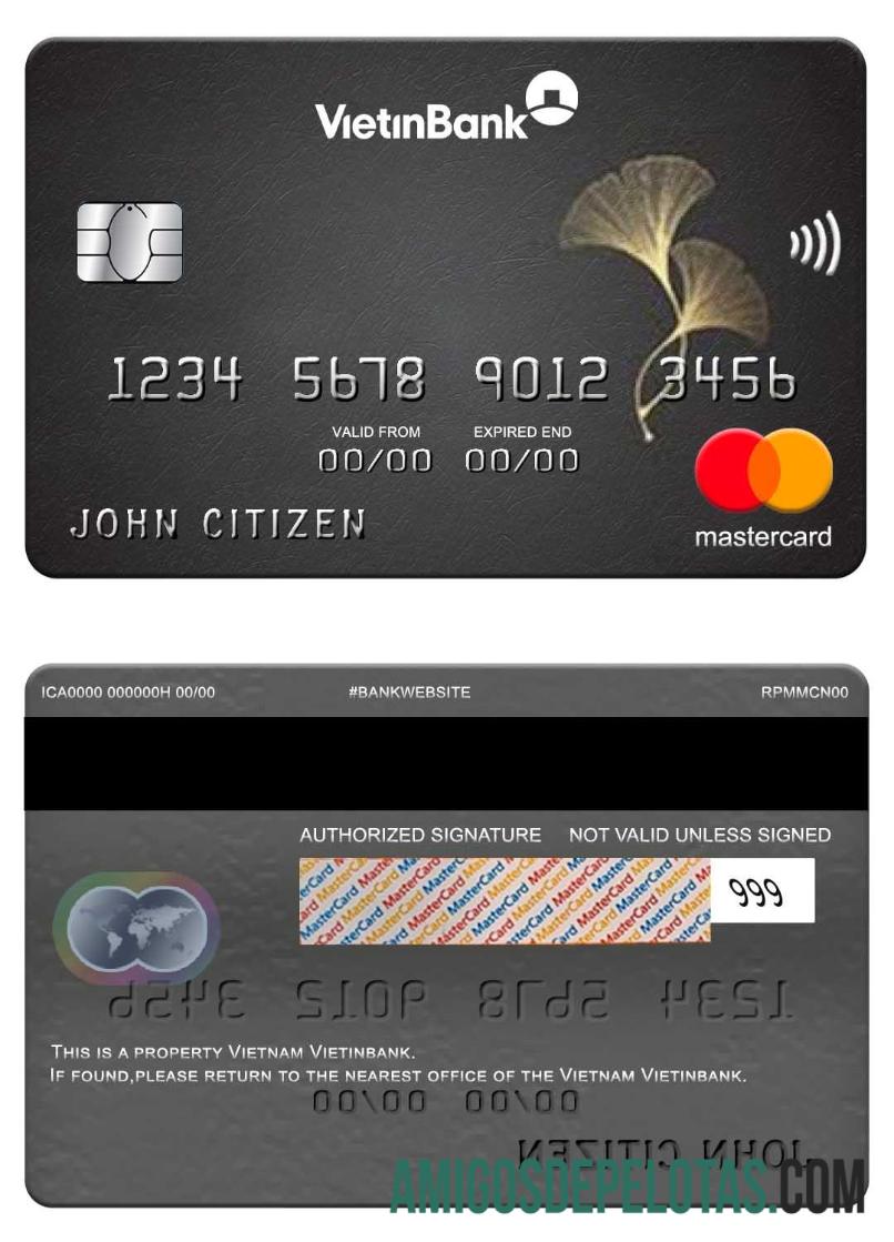 Vietnam Vietinbank Mastercard exemplo real